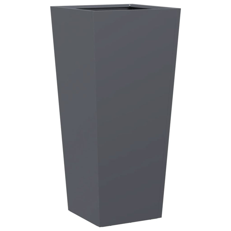 vidaXL Garden Planters 2 pcs Anthracite 35x35x75 cm Steel
