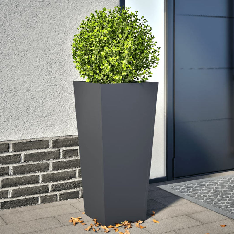 vidaXL Garden Planters 2 pcs Anthracite 35x35x75 cm Steel