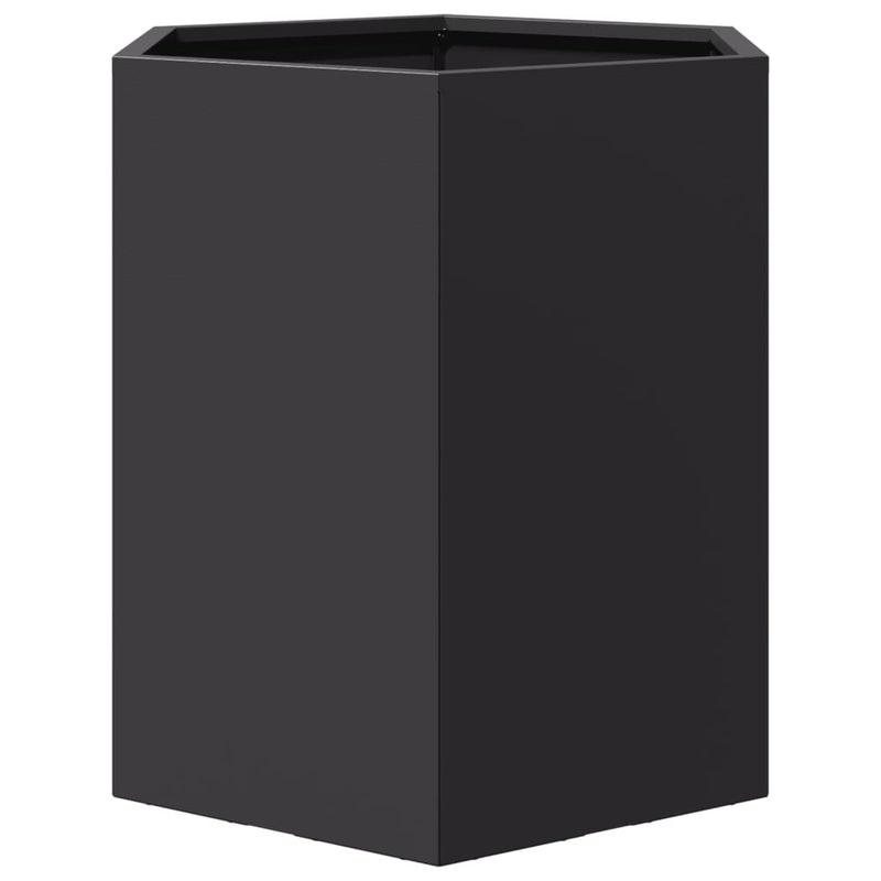vidaXL Garden Planters 2 pcs Black Hexagon 46x40x45 cm Steel