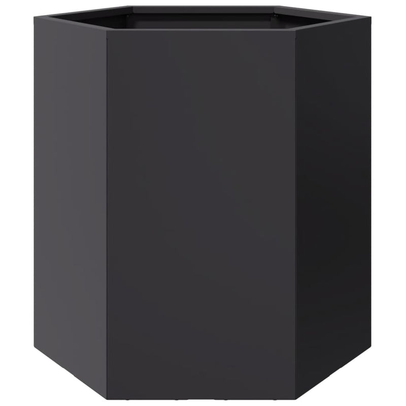 vidaXL Garden Planters 2 pcs Black Hexagon 46x40x45 cm Steel