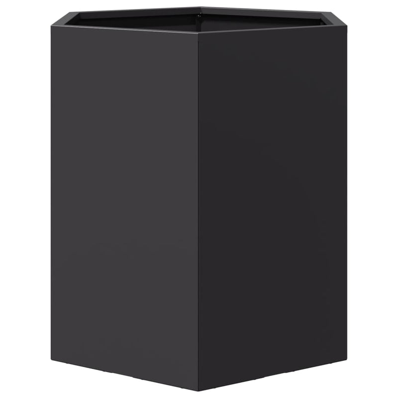 vidaXL Garden Planters 2 pcs Black Hexagon 46x40x45 cm Steel
