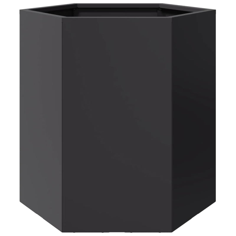 vidaXL Garden Planters 2 pcs Black Hexagon 46x40x45 cm Steel