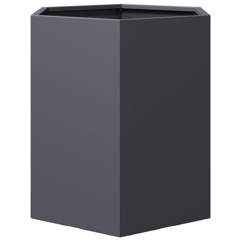 vidaXL Garden Planters 2 pcs Anthracite Hexagon 46x40x45 cm Steel