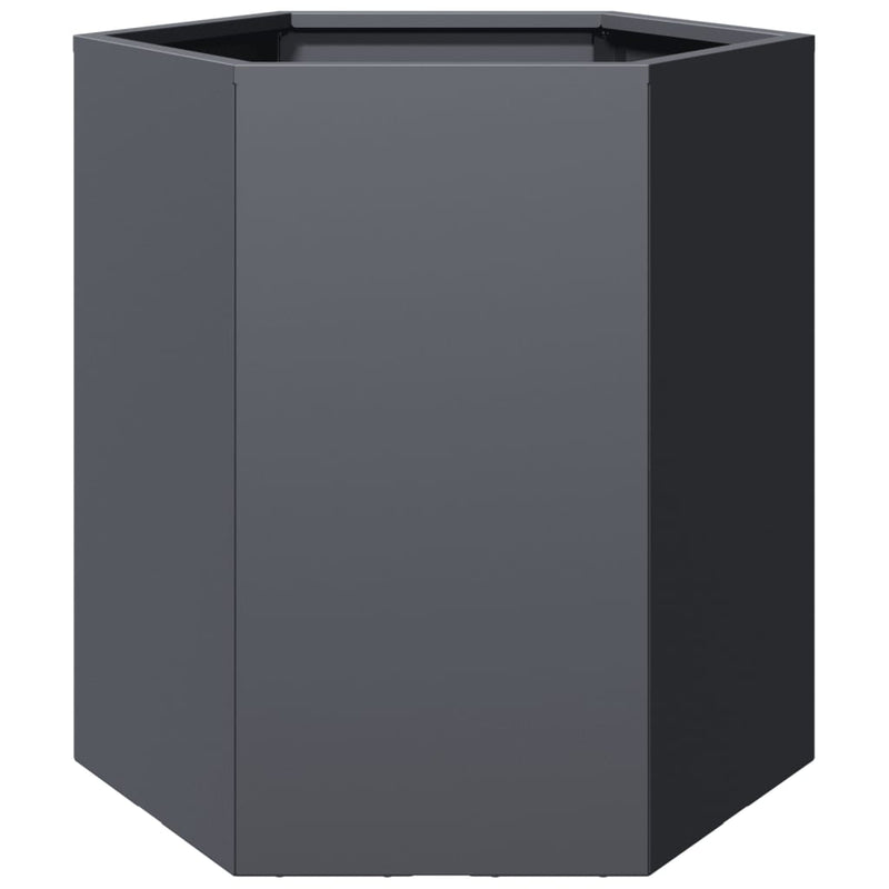 vidaXL Garden Planters 2 pcs Anthracite Hexagon 46x40x45 cm Steel
