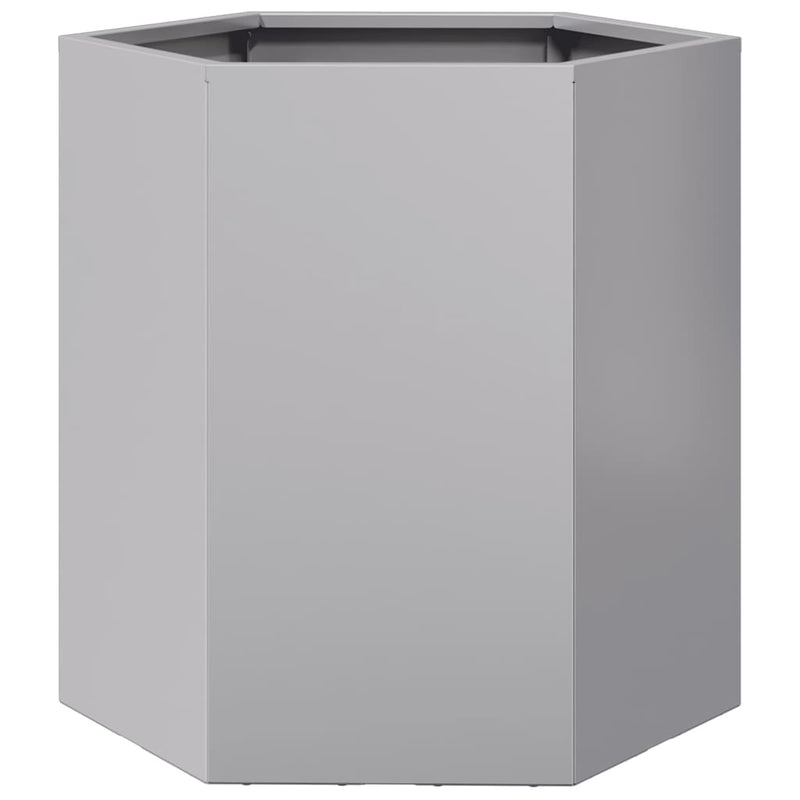vidaXL Garden Planters 2 pcs Hexagon 46x40x45 cm Galvanized Steel