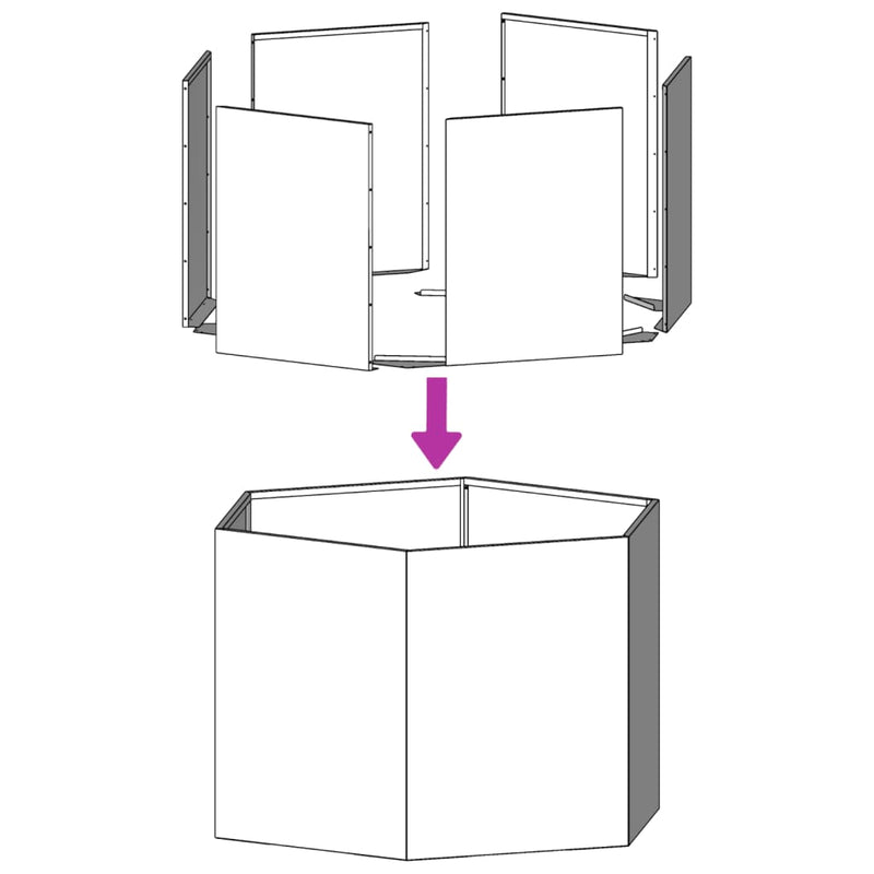 vidaXL Garden Planters 2 pcs Hexagon 46x40x45 cm Weathering Steel