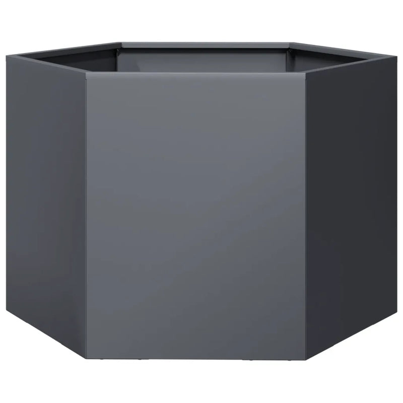 Garden Planter Anthracite Hexagon 69x60x45 cm Steel