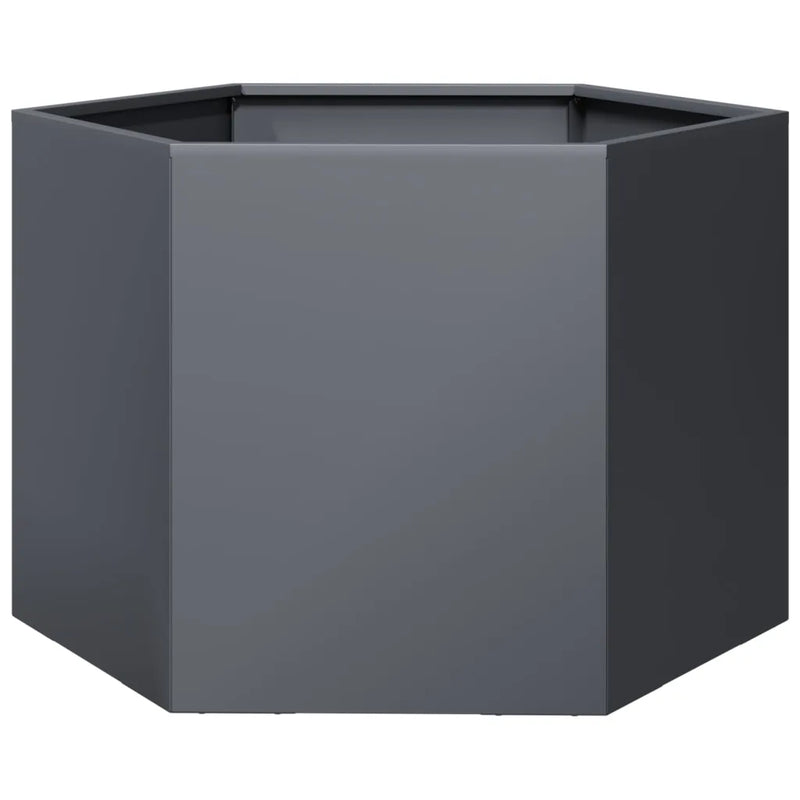 Garden Planter Anthracite Hexagon 69x60x45 cm Steel