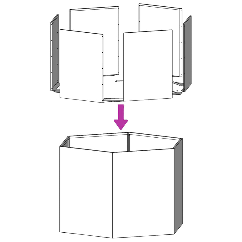 Garden Planter Anthracite Hexagon 69x60x45 cm Steel
