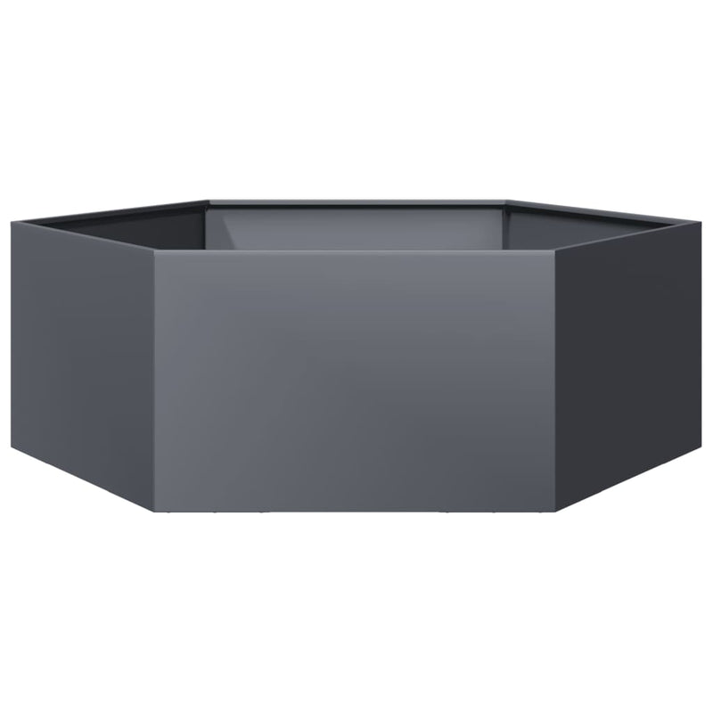 vidaXL Garden Planter Anthracite Hexagon 138x120x45 cm Steel