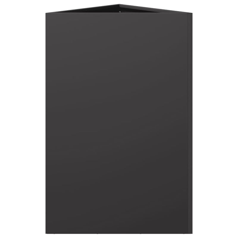 vidaXL Garden Planter Black Triangular 50x43x75 cm Steel