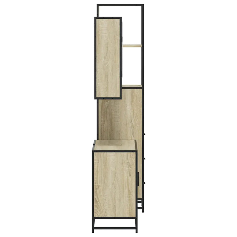 3�� Piece Bathroom Furniture Set�� Sonoma Oak Engineered Wood