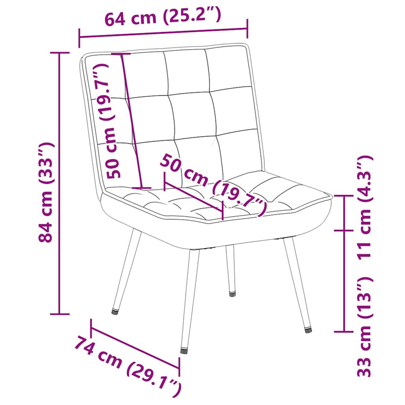 vidaXL Relaxing Chair Dark Grey 64x74x84 cm Velvet