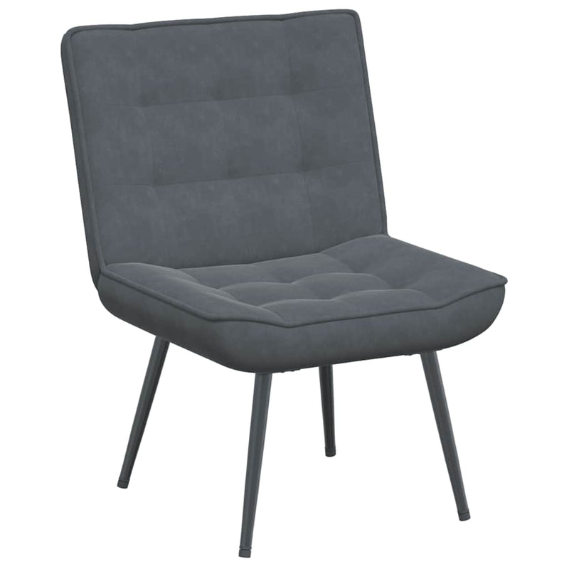 vidaXL Relaxing Chair with Stool Dark Grey Velvet
