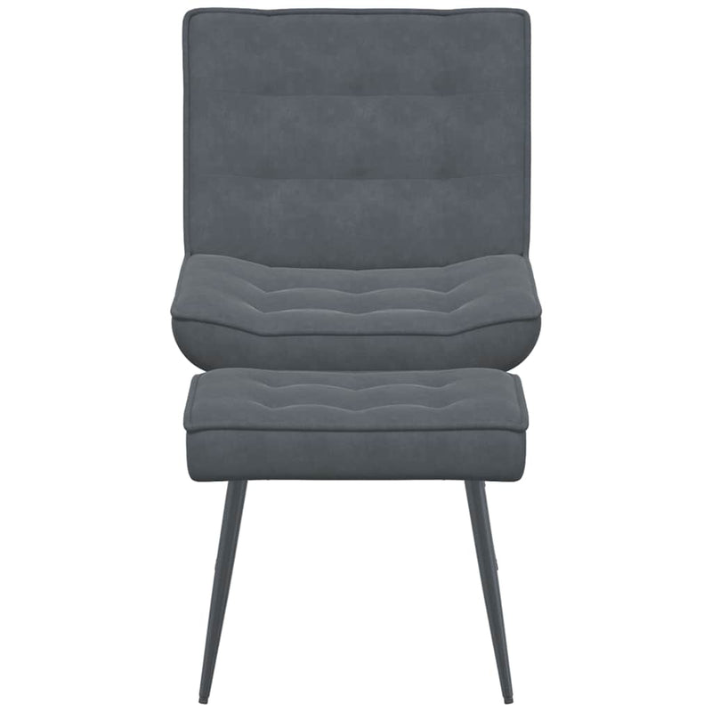 vidaXL Relaxing Chair with Stool Dark Grey Velvet