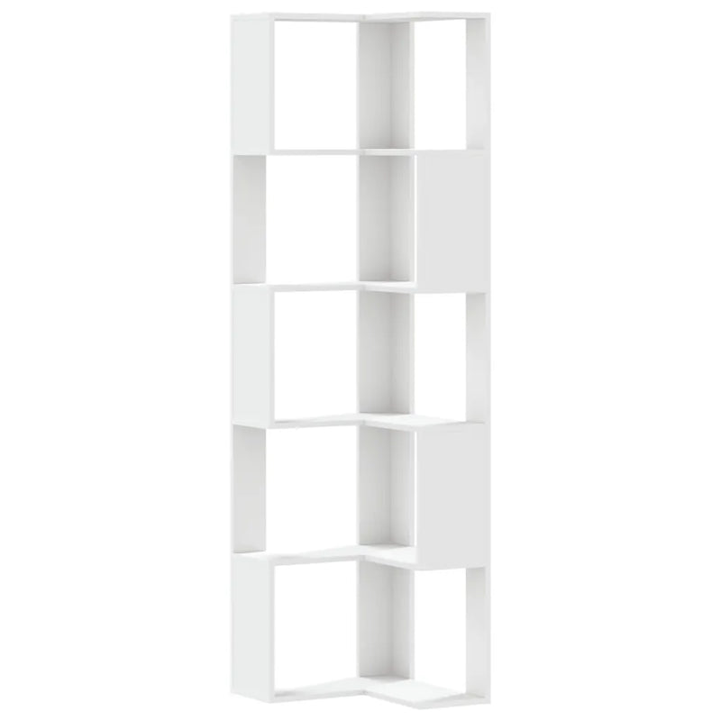 Corner Bookcase 5-Tier White 50x50x179 cm Engineered Wood