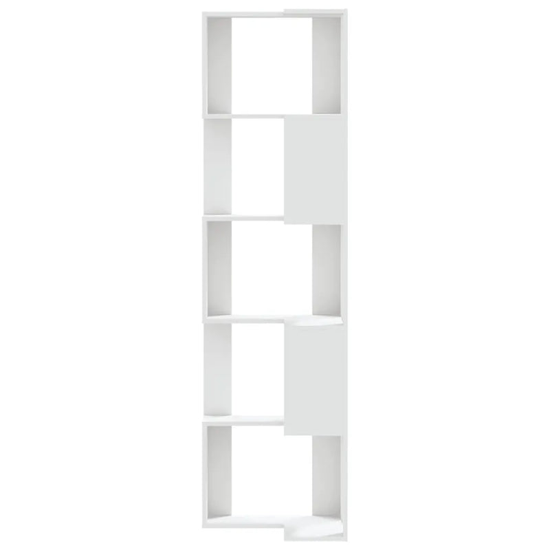 Corner Bookcase 5-Tier White 50x50x179 cm Engineered Wood