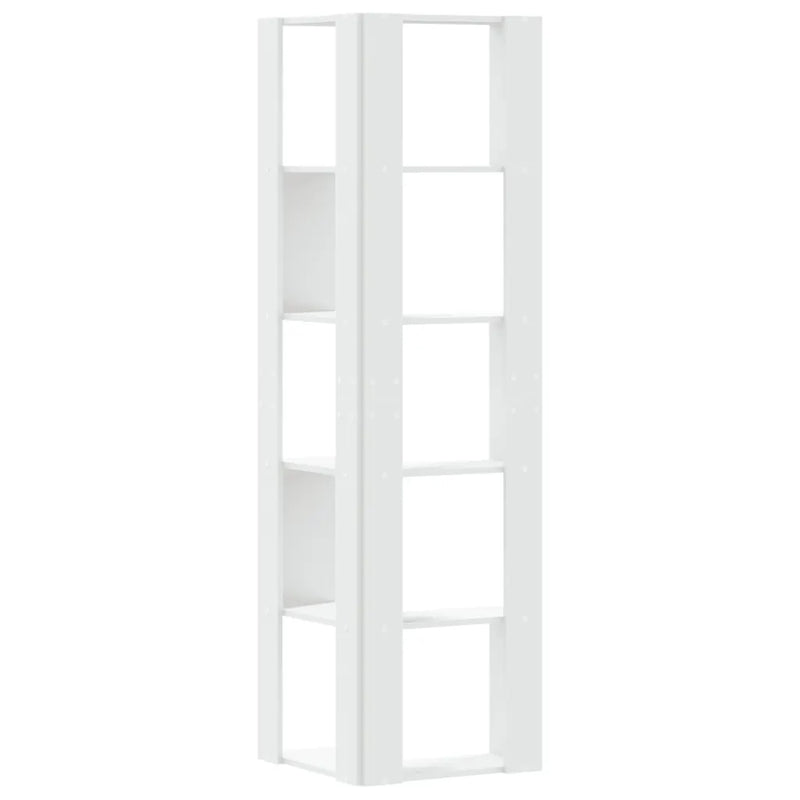 Corner Bookcase 5-Tier White 50x50x179 cm Engineered Wood