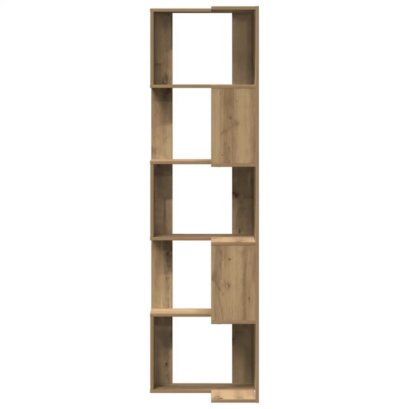 Corner Bookcase 5-Tier Artisian Oak 50x50x179 cm Engineered Wood