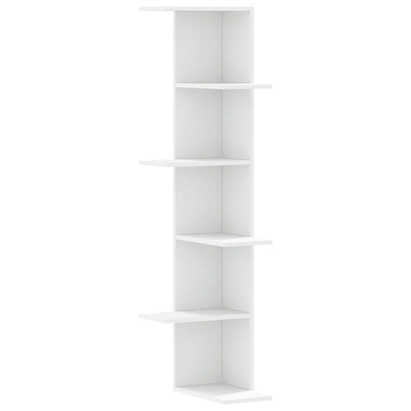 Wall Corner Shelf White 36.5x36.5x140 cm Engineered Wood