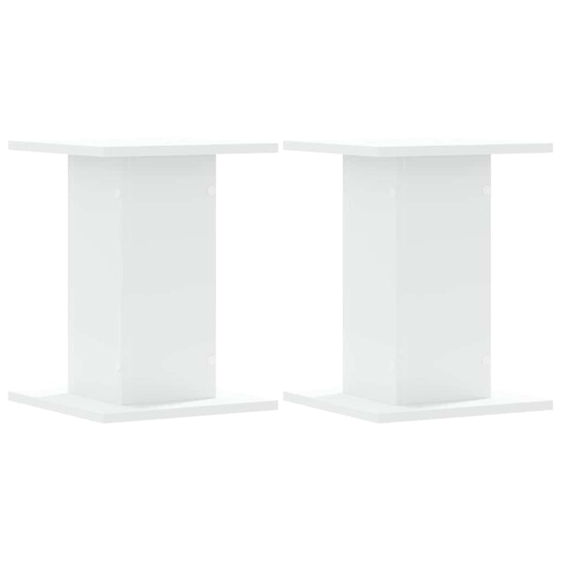 vidaXL Speaker Stands 2 pcs White 30x30x40 cm Engineered Wood
