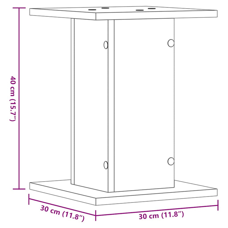 vidaXL Speaker Stands 2 pcs White 30x30x40 cm Engineered Wood