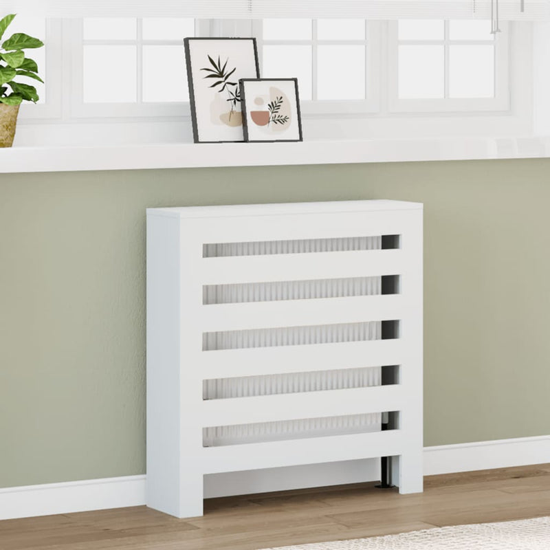 Radiator Cover White 78x20x82 cm Engineered Wood