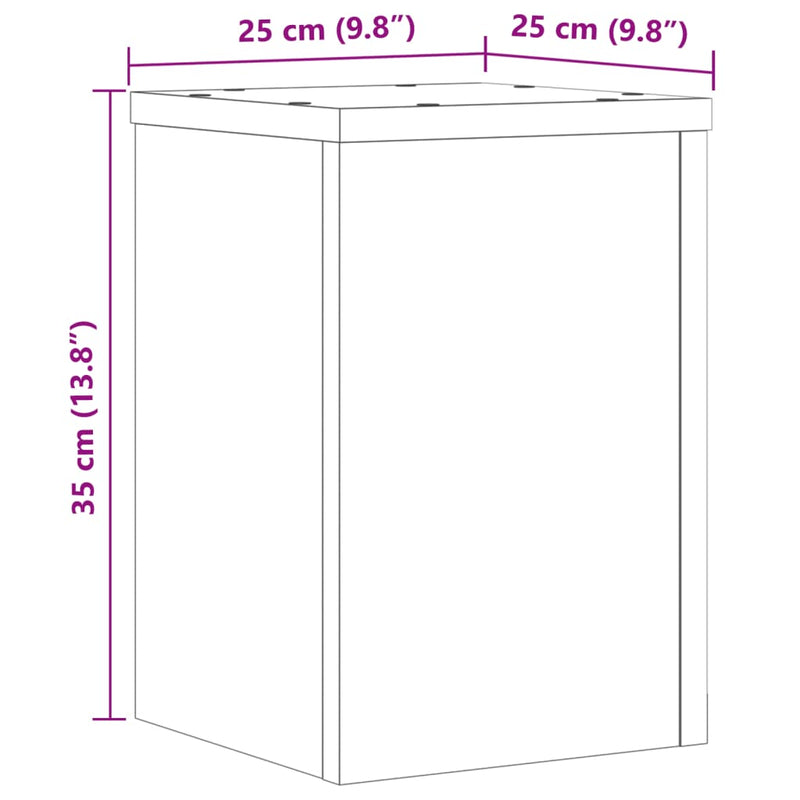 vidaXL Plant Stands 2 pcs White 25x25x35 cm Engineered Wood