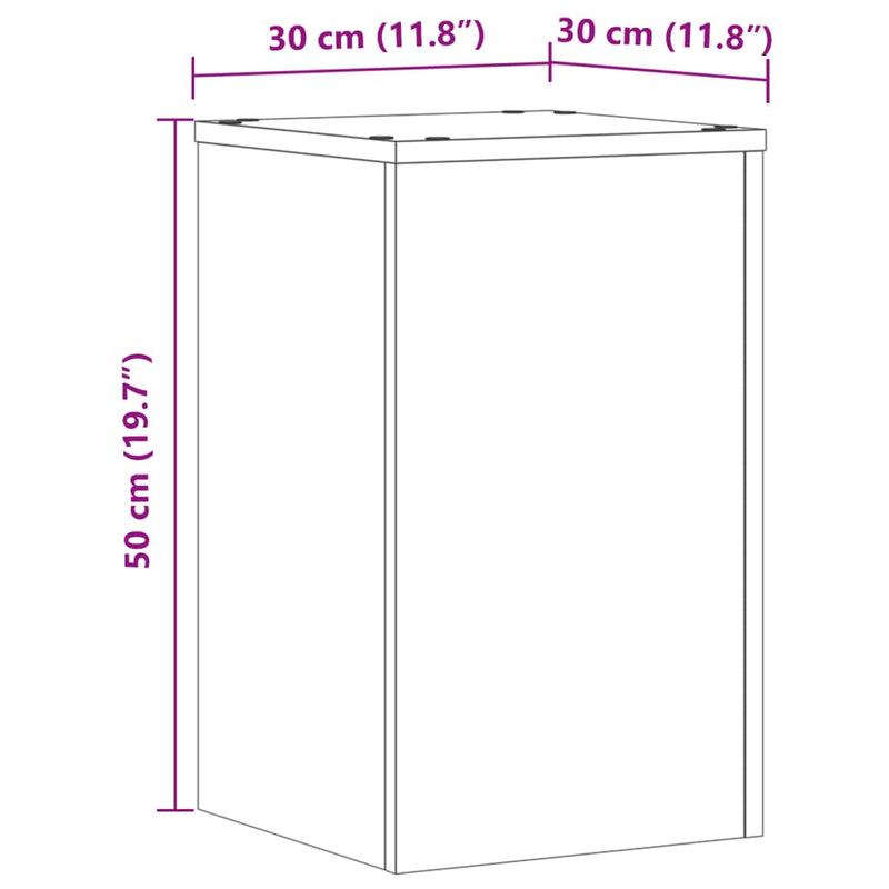 Plant Stands 2 pcs Sonoma Oak 30x30x50 cm Engineered Wood