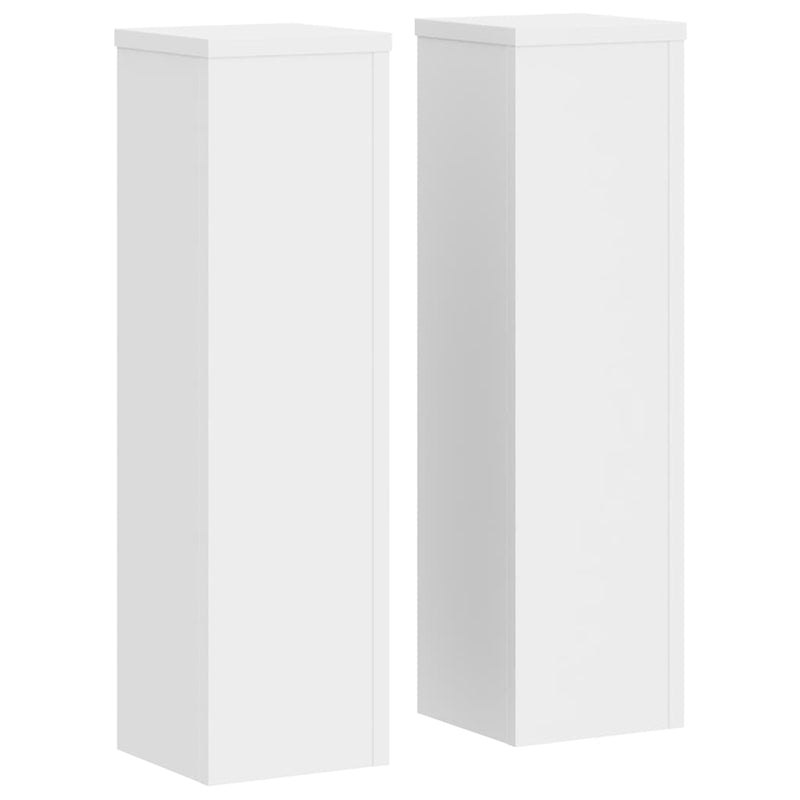 vidaXL Plant Stands 2 pcs White 17x17x60 cm Engineered Wood