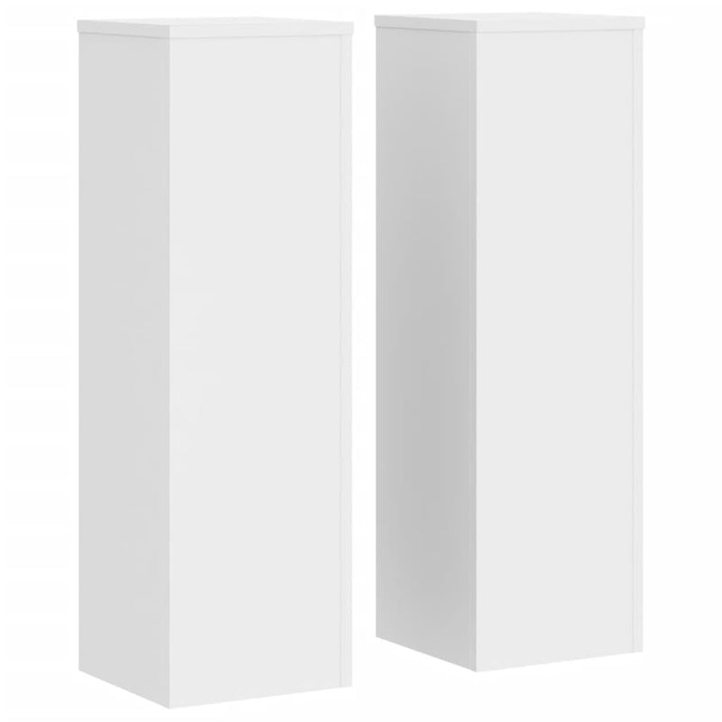 vidaXL Plant Stands 2 pcs White 25x25x80 cm Engineered Wood