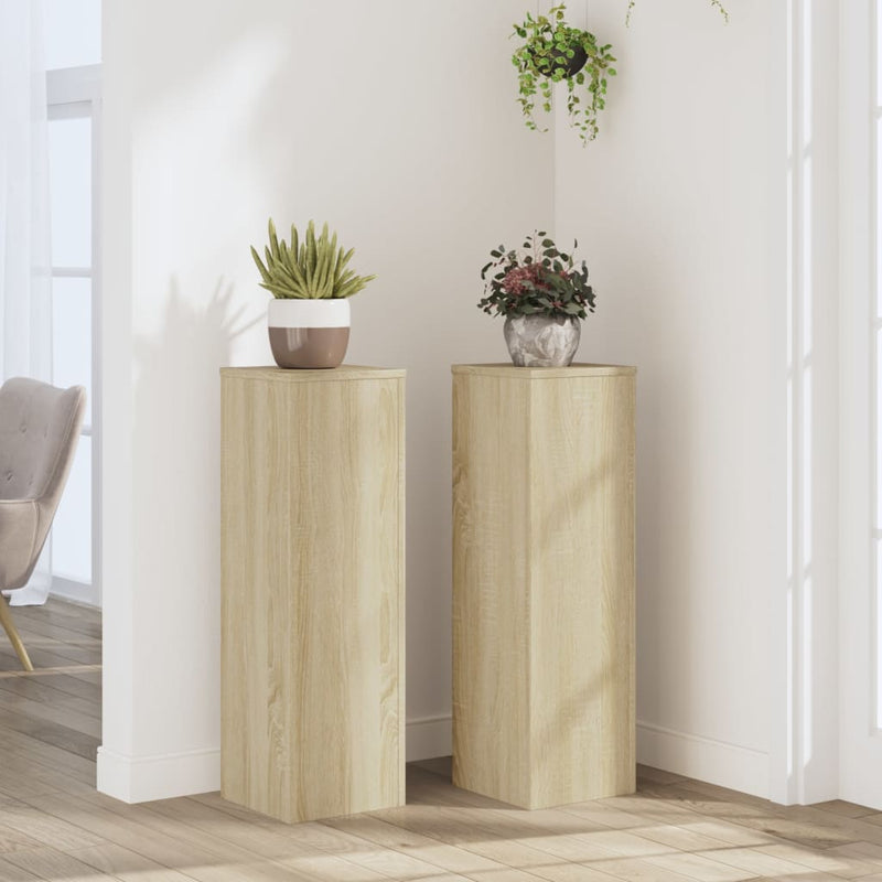 Plant Stands 2 pcs Sonoma Oak 25x25x80 cm Engineered Wood