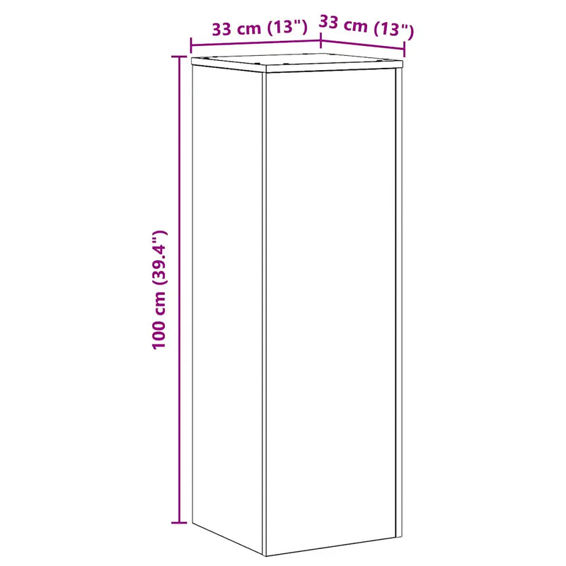 Plant Stand Concrete Grey 33x33x100 cm Engineered Wood