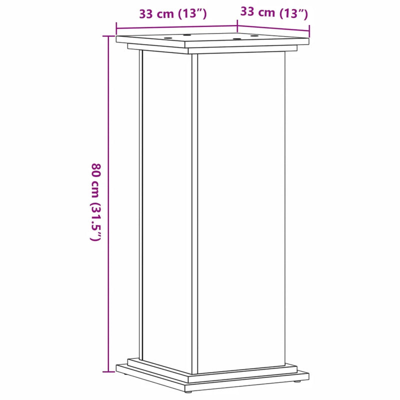 Plant Stand Sonoma Oak 33x33x80 cm Engineered Wood