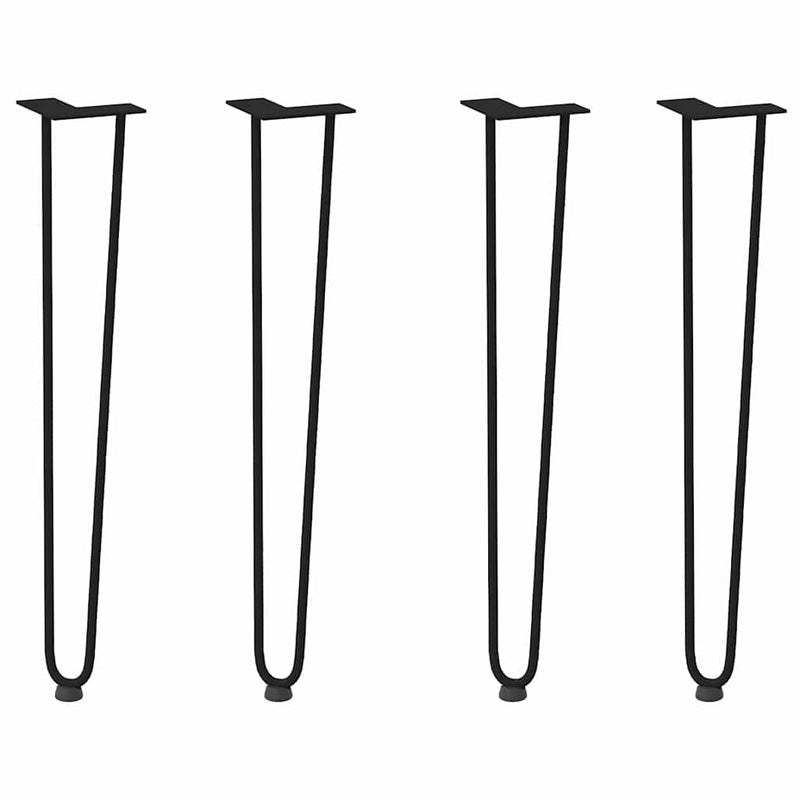 vidaXL hairpin legs for console tables for Console Table 4 pcs Black 72 cm Solid Steel