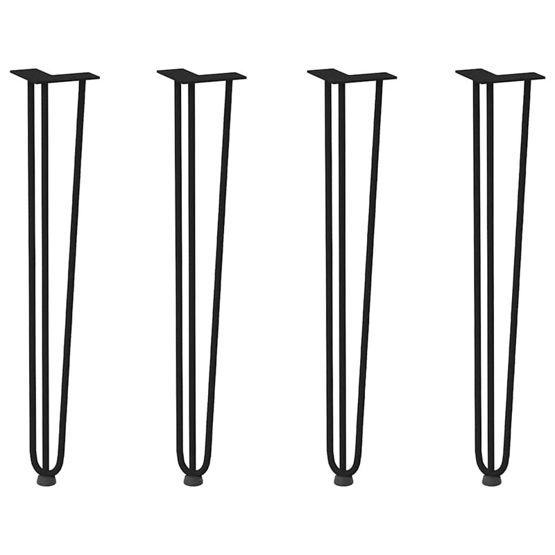 vidaXL hairpin legs for console tables for Console Table 4 pcs Black 72 cm Solid Steel