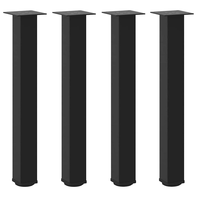 vidaXL Console Table Legs 4 pcs Black 72-74 cm Steel