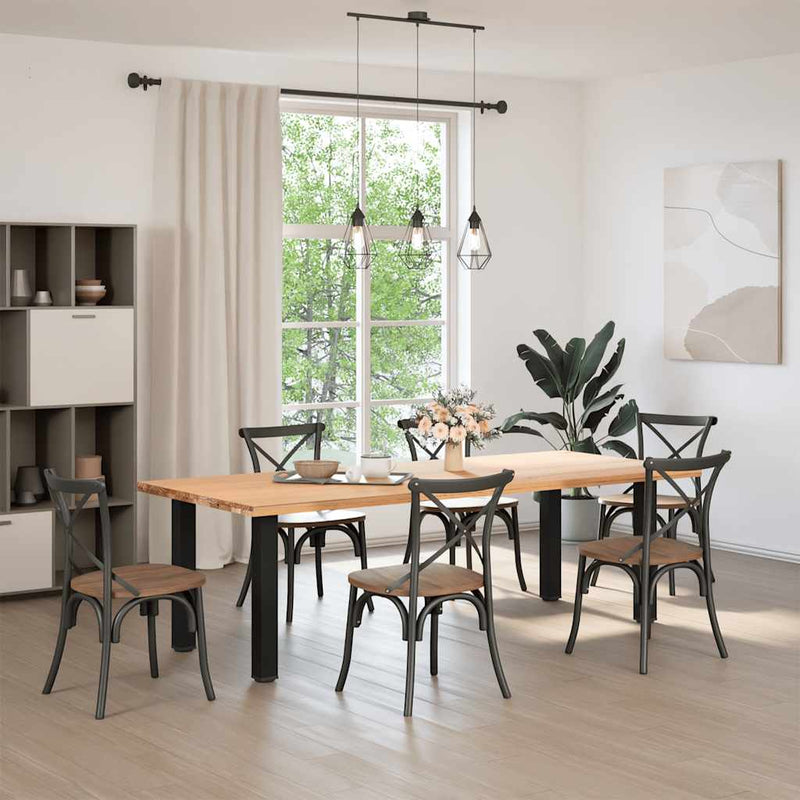 vidaXL Console Table Legs 4 pcs Black 72-74 cm Steel