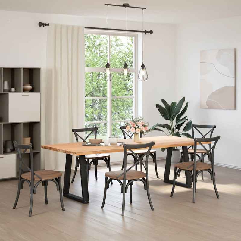 vidaXL Dining Table Legs V-Shape 2 pcs Black 60x(72-73.3) cm Steel