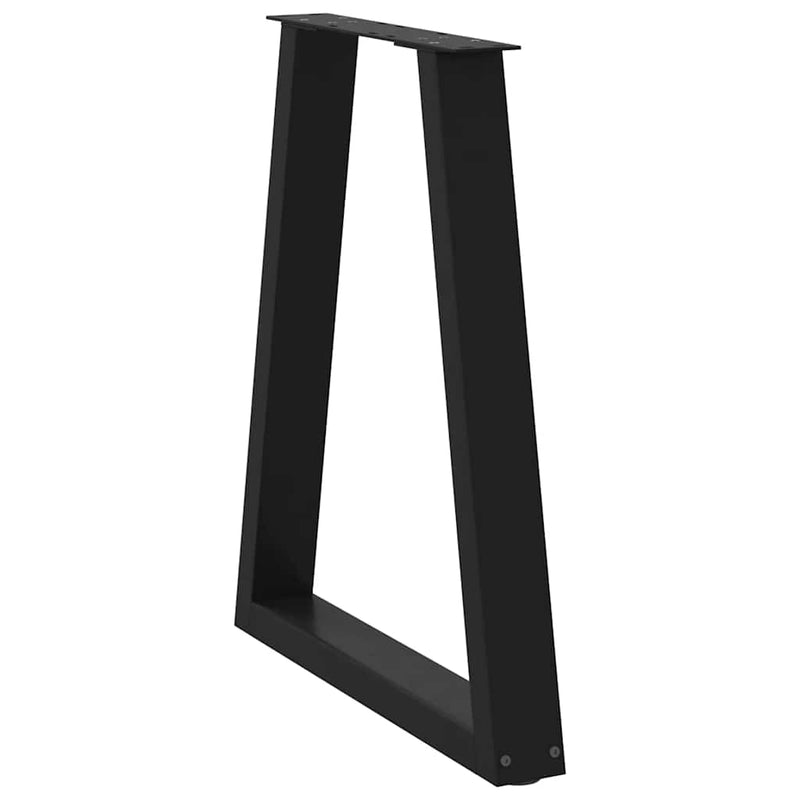 vidaXL Dining Table Legs V-Shape 2 pcs Black 60x(72-73.3) cm Steel