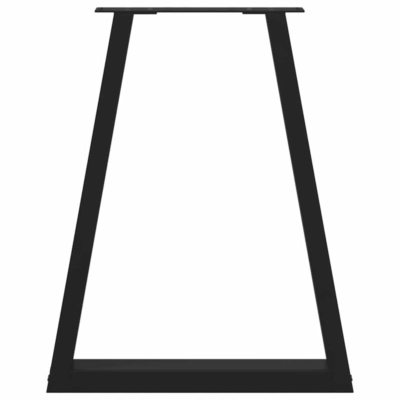vidaXL Dining Table Legs V-Shape 2 pcs Black 60x(72-73.3) cm Steel