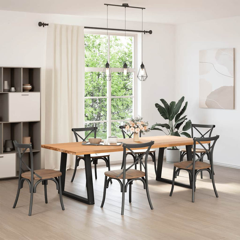 vidaXL Dining Table Legs V-Shape 2 pcs Black 70x(72-73.3) cm Steel