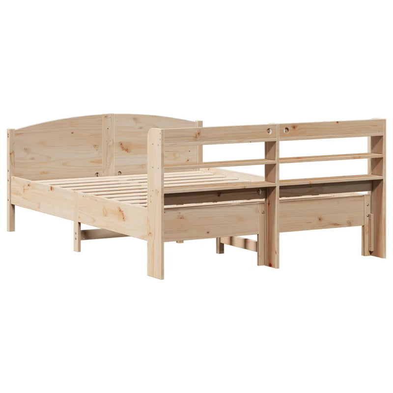 Bed Frame without Mattress 135x190 cm Solid Wood Pine