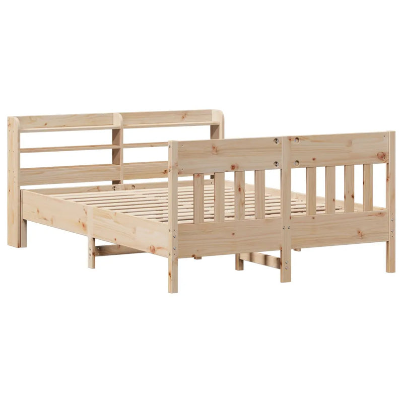 Bed Frame without Mattress 135x190 cm Solid Wood Pine
