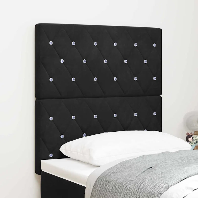 LED Headboard with LED Strip Lights Black 80 cm Polyester
