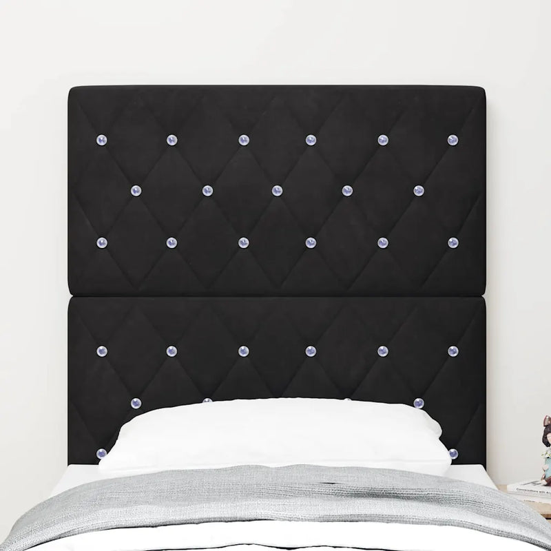 LED Headboard with LED Strip Lights Black 80 cm Polyester