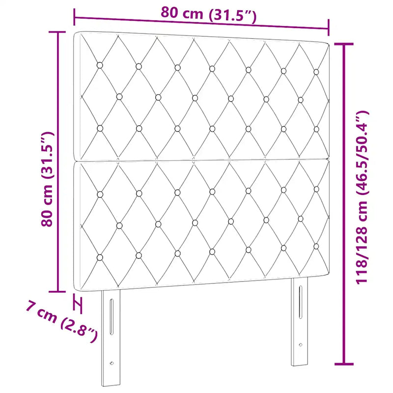 LED Headboard with LED Strip Lights Black 80 cm Polyester