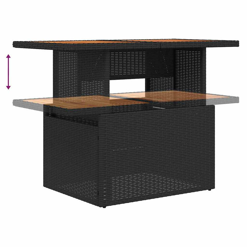 vidaXL Garden Dining Set Manual 6 pcs Black and Brown 100 x 55 x 73 cm