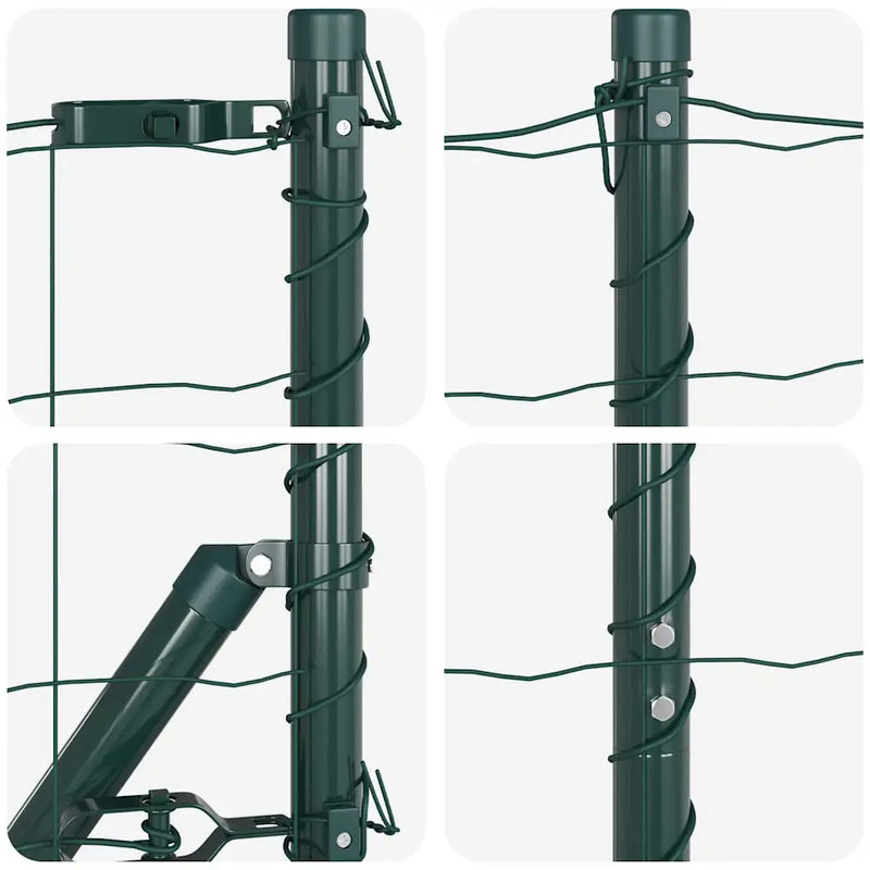 Fence with Post Green 1 x 10 m Steel