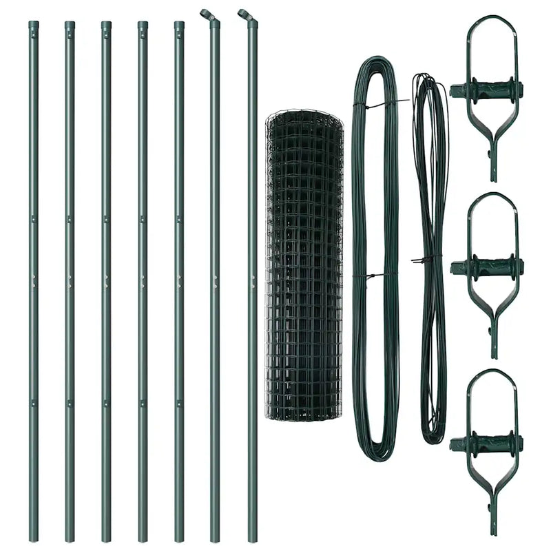 Fence with Post Green 1 x 10 m Steel